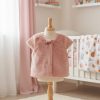 Manteau bébé fourrure manche courte