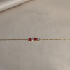 Bracelet 4 fleurs rouge rose blanc