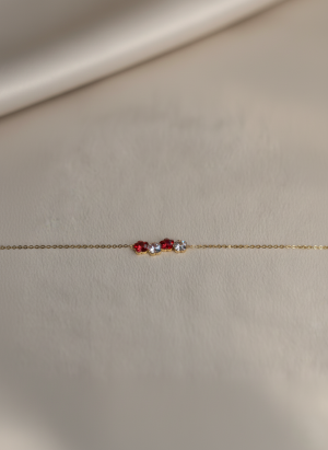 Bracelet 4 fleurs rouge rose blanc
