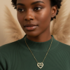 Collier Cœur “Amour” – Doré & Strass Étincelants