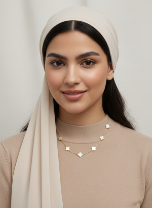 Collier trefle nacre