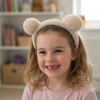 Serre tete ours en peluche beige