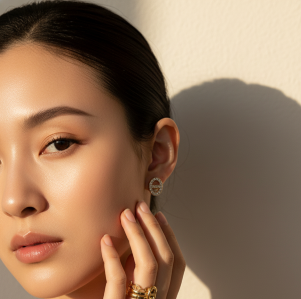 Boucles d'oreilles ovales minimaliste