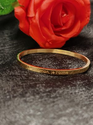 bracelet doré maman je t'aime