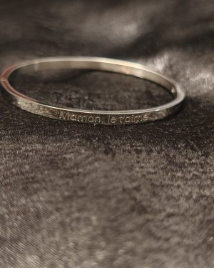 Bracelet argenté personnalise maman je t'aime