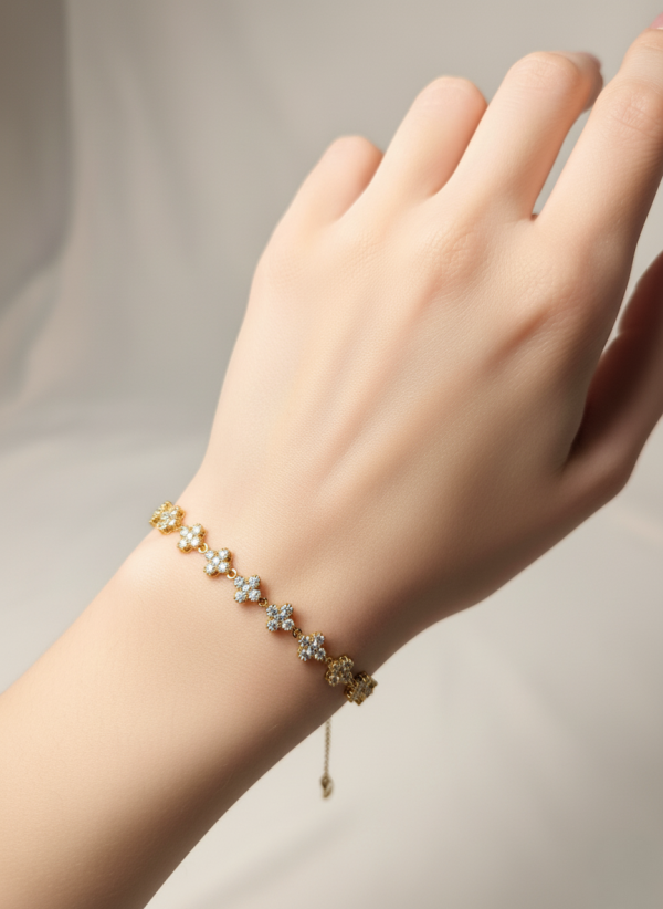 bracelet-trefles-strass Bracelet trèfles transparents