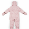 Combi Pilote Bébé Rose Matelassée – Capuche à Fourrure Blanche, Moufles & Chaussons Inclus