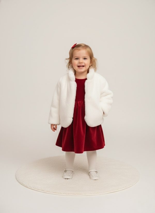 veste-fourrure-blanche-fille veste manteau faux fourrure blanc pour fille