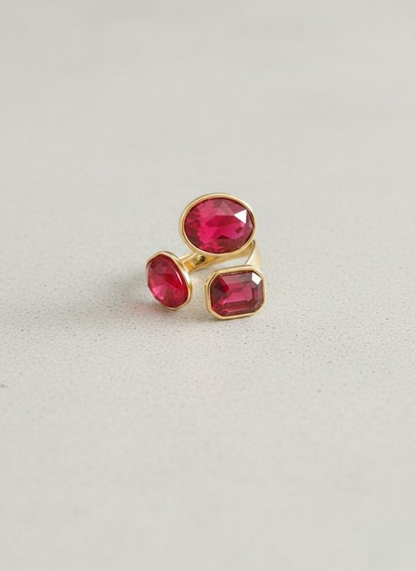 bague-pierres-rouges bague doree avec pierre rouge
